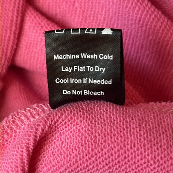 POL Pink Open Back Sweatshirt w/Strappy Criss Cross & Oversized Sz S - Picture 7 of 7